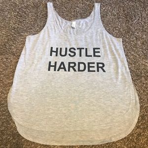 HUSTLE HARDER side slit tank CrossFit